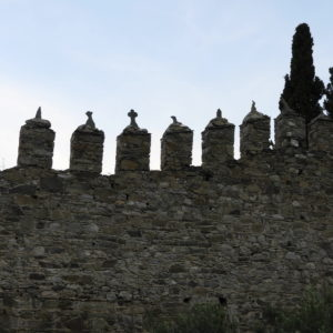 Каменные крестики на монастырской стене Святого Павла. Афон
