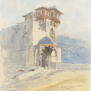 Вход в монастырь Ватопед. 1850 год, Афон
